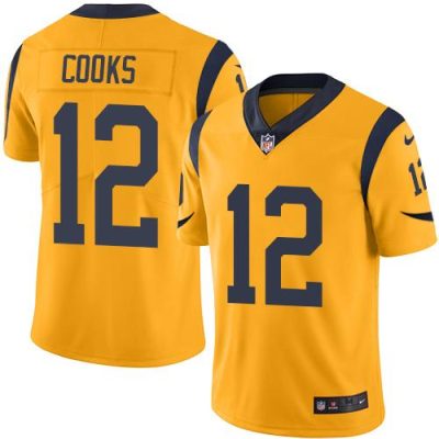 Nike Los Angeles Rams #12 Brandin Cooks Gold Stitched NFL Limited Rush Jersey