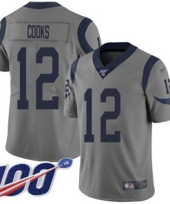 Nike Los Angeles Rams #12 Brandin Cooks Gray Stitched NFL Limited Inverted Legend 100th Season Jersey
