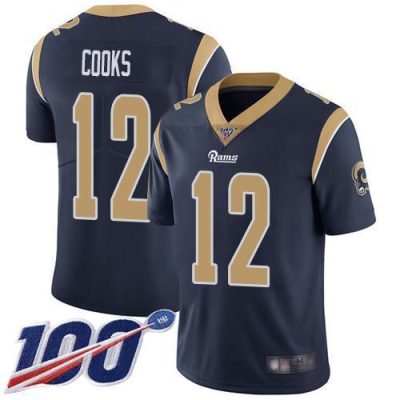 Nike Los Angeles Rams #12 Brandin Cooks Navy Blue Team Color Stitched NFL 100th Season Vapor Limited Jersey