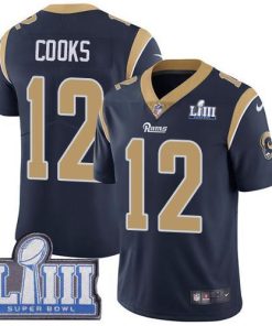 Nike Los Angeles Rams #12 Brandin Cooks Navy Blue Team Color Super Bowl LIII Bound Stitched NFL Vapor Untouchable Limited Jersey