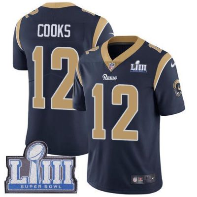 Nike Los Angeles Rams #12 Brandin Cooks Navy Blue Team Color Super Bowl LIII Bound Stitched NFL Vapor Untouchable Limited Jersey