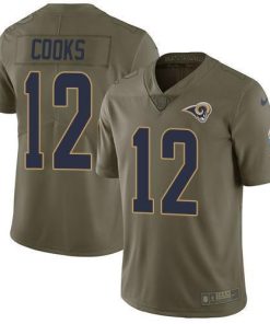 Nike Los Angeles Rams #12 Brandin Cooks Olive Stitched NFL Limited 2017 Salute To Service Jersey