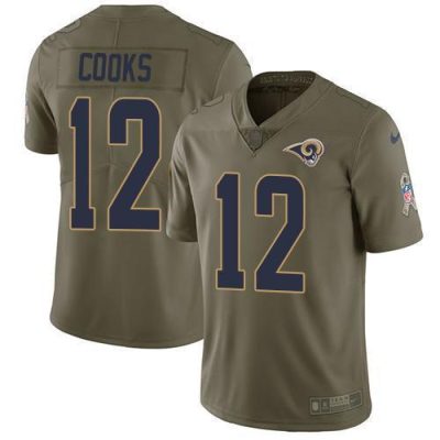 Nike Los Angeles Rams #12 Brandin Cooks Olive Stitched NFL Limited 2017 Salute To Service Jersey
