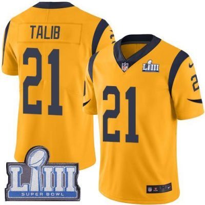 Nike Los Angeles Rams #21 Aqib Talib Gold Super Bowl LIII Bound Stitched NFL Limited Rush Jersey
