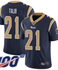 Nike Los Angeles Rams #21 Aqib Talib Navy Blue Team Color Stitched NFL 100th Season Vapor Limited Jersey