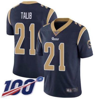Nike Los Angeles Rams #21 Aqib Talib Navy Blue Team Color Stitched NFL 100th Season Vapor Limited Jersey
