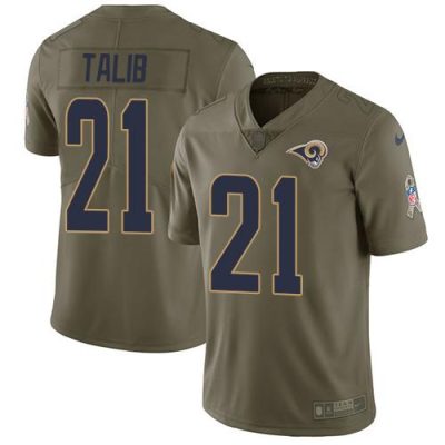 Nike Los Angeles Rams #21 Aqib Talib Olive Stitched NFL Limited 2017 Salute To Service Jersey