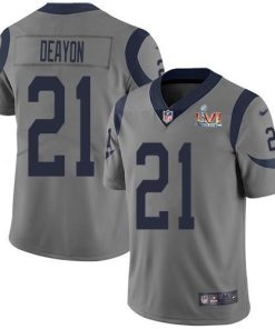 Nike Los Angeles Rams #21 Donte Deayon Gray Super Bowl LVI Patch Stitched NFL Limited Inverted Legend Jersey