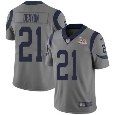 Nike Los Angeles Rams #21 Donte Deayon Gray Super Bowl LVI Patch Stitched NFL Limited Inverted Legend Jersey