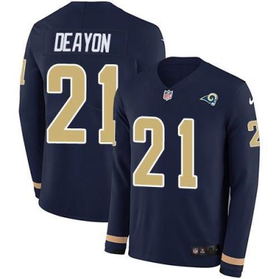 Nike Los Angeles Rams #21 Donte Deayon Navy Blue Team Color Stitched NFL Limited Therma Long Sleeve Jersey