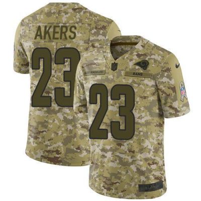 Nike Los Angeles Rams #23 Cam Akers Camo Stitched NFL Limited 2018 Salute To Service Jersey