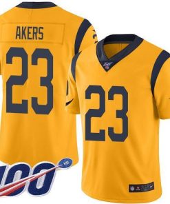Nike Los Angeles Rams #23 Cam Akers Gold Stitched NFL Limited Rush 100th Season Jersey