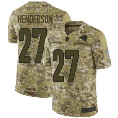 Nike Los Angeles Rams #27 Darrell Henderson Camo Stitched NFL Limited 2018 Salute To Service Jersey