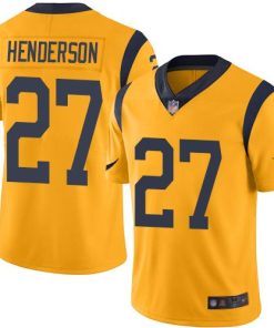 Nike Los Angeles Rams #27 Darrell Henderson Gold Stitched NFL Limited Rush Jersey