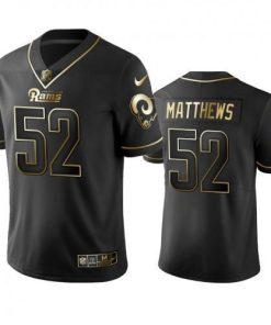Nike Los Angeles Rams #52 Clay Matthews Black Golden Limited Edition Stitched NFL Jersey