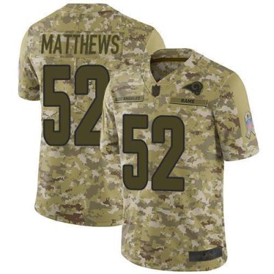 Nike Los Angeles Rams #52 Clay Matthews Camo Stitched NFL Limited 2018 Salute To Service Jersey