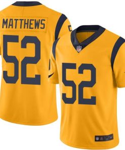 Nike Los Angeles Rams #52 Clay Matthews Gold Stitched NFL Limited Rush Jersey