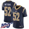 Nike Los Angeles Rams #52 Clay Matthews Navy Blue Team Color Stitched NFL 100th Season Vapor Limited Jersey