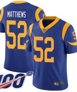 Nike Los Angeles Rams #52 Clay Matthews Royal Blue Alternate Stitched NFL 100th Season Vapor Limited Jersey
