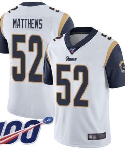 Nike Los Angeles Rams #52 Clay Matthews White Stitched NFL 100th Season Vapor Limited Jersey