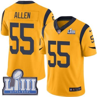 Nike Los Angeles Rams #55 Brian Allen Gold Super Bowl LIII Bound Stitched NFL Limited Rush Jersey