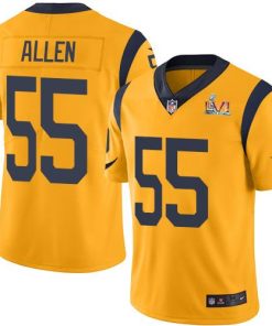 Nike Los Angeles Rams #55 Brian Allen Gold Super Bowl LVI Patch Stitched NFL Limited Rush Jersey