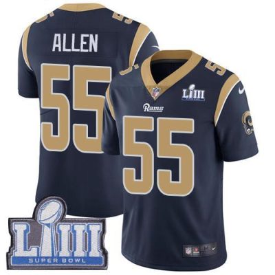 Nike Los Angeles Rams #55 Brian Allen Navy Blue Team Color Super Bowl LIII Bound Stitched NFL Vapor Untouchable Limited Jersey