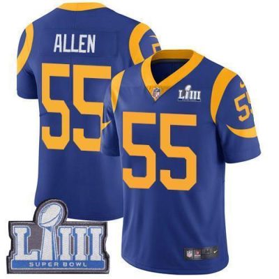 Nike Los Angeles Rams #55 Brian Allen Royal Blue Alternate Super Bowl LIII Bound Stitched NFL Vapor Untouchable Limited Jersey