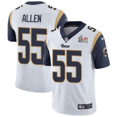 Nike Los Angeles Rams #55 Brian Allen White Super Bowl LVI Patch Stitched NFL Vapor Untouchable Limited Jersey