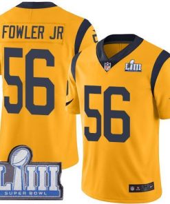 Nike Los Angeles Rams #56 Dante Fowler Jr Gold Super Bowl LIII Bound Stitched NFL Limited Rush Jersey