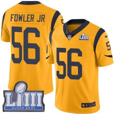 Nike Los Angeles Rams #56 Dante Fowler Jr Gold Super Bowl LIII Bound Stitched NFL Limited Rush Jersey