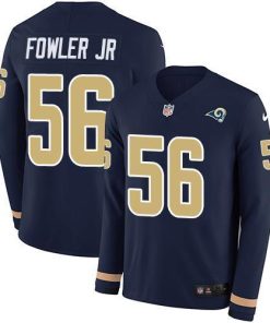 Nike Los Angeles Rams #56 Dante Fowler Jr Navy Blue Team Color Stitched NFL Limited Therma Long Sleeve Jersey