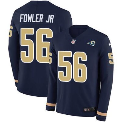 Nike Los Angeles Rams #56 Dante Fowler Jr Navy Blue Team Color Stitched NFL Limited Therma Long Sleeve Jersey