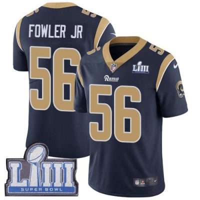 Nike Los Angeles Rams #56 Dante Fowler Jr Navy Blue Team Color Super Bowl LIII Bound Stitched NFL Vapor Untouchable Limited Jersey