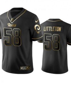 Nike Los Angeles Rams #58 Cory Littleton Black Golden Limited Edition Stitched NFL Jersey