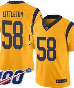Nike Los Angeles Rams #58 Cory Littleton Gold Stitched NFL Limited Rush 100th Season Jersey