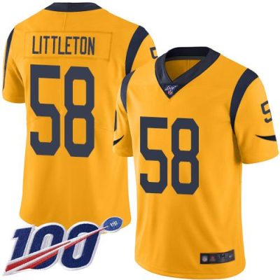 Nike Los Angeles Rams #58 Cory Littleton Gold Stitched NFL Limited Rush 100th Season Jersey