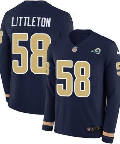 Nike Los Angeles Rams #58 Cory Littleton Navy Blue Team Color Stitched NFL Limited Therma Long Sleeve Jersey