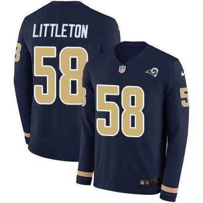 Nike Los Angeles Rams #58 Cory Littleton Navy Blue Team Color Stitched NFL Limited Therma Long Sleeve Jersey