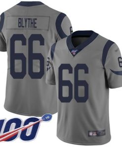 Nike Los Angeles Rams #66 Austin Blythe Gray Stitched NFL Limited Inverted Legend 100th Season Jersey