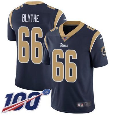 Nike Los Angeles Rams #66 Austin Blythe Navy Blue Team Color Stitched NFL 100th Season Vapor Untouchable Limited Jersey