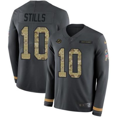 Nike Miami Dolphins #10 Kenny Stills Anthracite Salute to Service Stitched NFL Limited Therma Long Sleeve Jersey