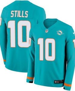 Nike Miami Dolphins #10 Kenny Stills Aqua Green Team Color Stitched NFL Limited Therma Long Sleeve Jersey