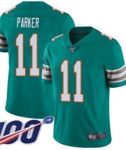 Nike Miami Dolphins #11 DeVante Parker Aqua Green Alternate Stitched NFL 100th Season Vapor Limited Jersey