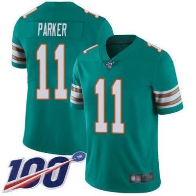 Nike Miami Dolphins #11 DeVante Parker Aqua Green Alternate Stitched NFL 100th Season Vapor Limited Jersey