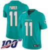 Nike Miami Dolphins #11 DeVante Parker Aqua Green Team Color Stitched NFL 100th Season Vapor Limited Jersey