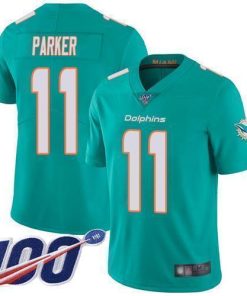 Nike Miami Dolphins #11 DeVante Parker Aqua Green Team Color Stitched NFL 100th Season Vapor Limited Jersey