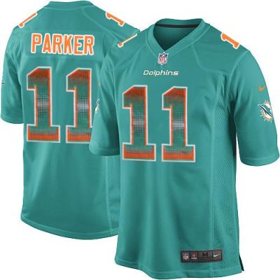 Nike Miami Dolphins #11 DeVante Parker Aqua Green Team Color Stitched NFL Limited Strobe Jersey