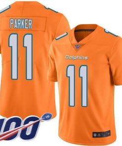 Nike Miami Dolphins #11 DeVante Parker Orange Stitched NFL Limited Rush 100th Season Jersey