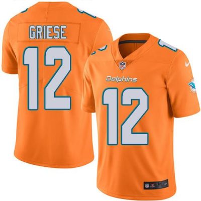 Nike Miami Dolphins #12 Bob Griese Orange Stitched NFL Limited Rush Jersey